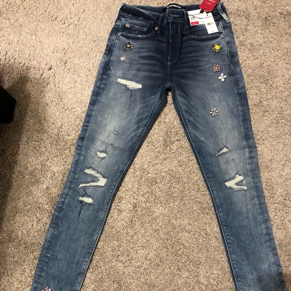 Express jeans with flower stones - Picture 2 of 6